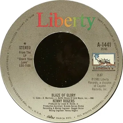 Kenny Rogers - Blaze Of Glory / The Good Life