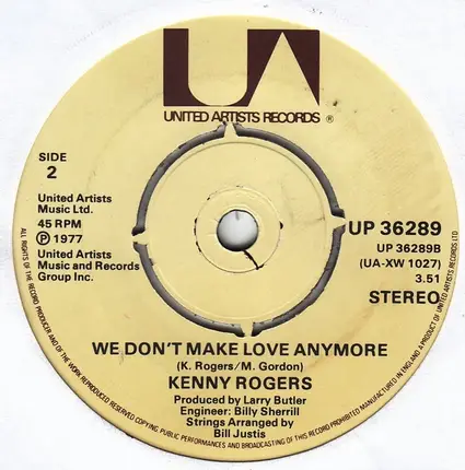 Kenny Rogers - Daytime Friends / We Don't Make Love Anymore