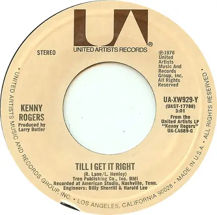 Kenny Rogers - Lucille / Till I Get It Right