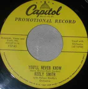 Keely Smith - You'll Never Know