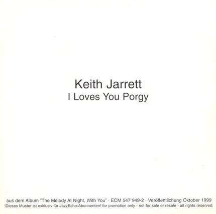 Keith Jarrett - I Loves You Porgy