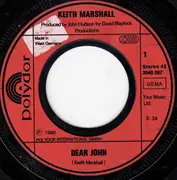 7inch Vinyl Single - Keith Marshall - Dear John