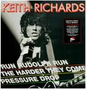 12inch Vinyl Single - Keith Richards - Run Rudolph Run - Red & Black Splatter Vinyl