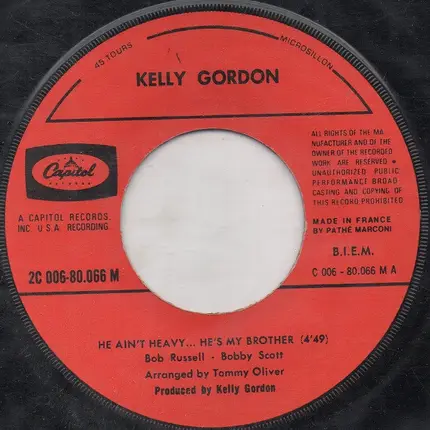Kelly Gordon - He Ain't Heavy... He's My Brother / That's Life