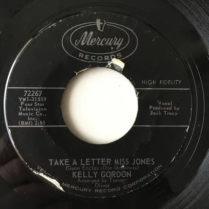 Kelly Gordon - You're A Star Now / Take A Letter Miss Jones