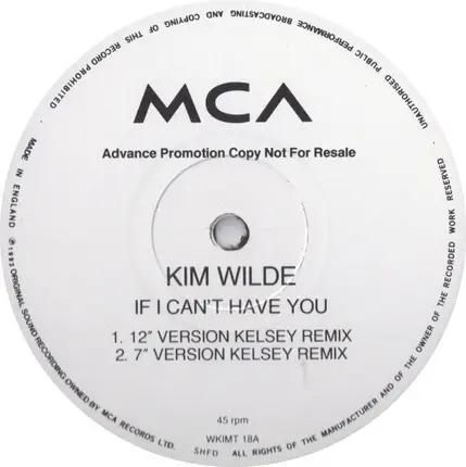 Kim Wilde - If I Can't Have You