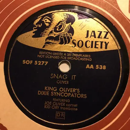 King Oliver & His Dixie Syncopators - Snag It / Sugar Foot Stomp