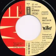 7inch Vinyl Single - King Harry - Dear Matthew