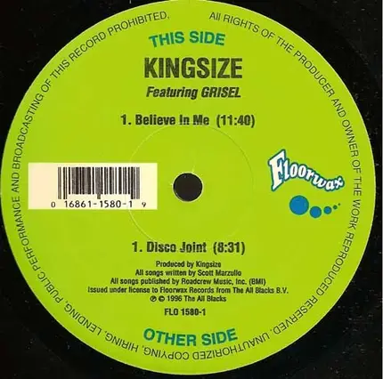 King-Size Featuring Grisel - Believe In Me / Disco Joint