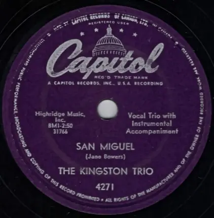 Kingston Trio - A Worried Man / San Miguel