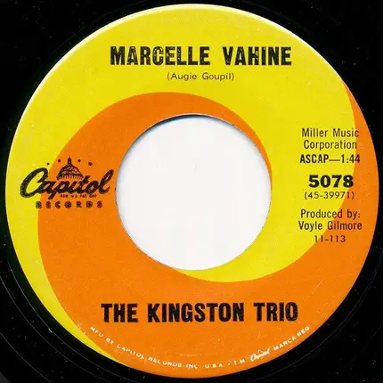 Kingston Trio - Ally Ally Oxen Free / Marcelle Vahine