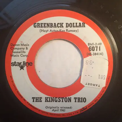 Kingston Trio - Reverend Mr. Black / Greenback Dollar