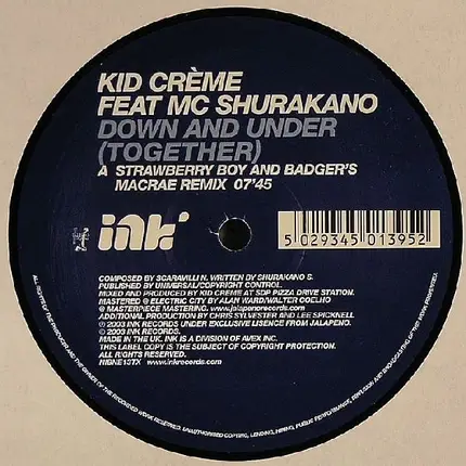 Kid Crème Feat MC Shurakano - Down And Under (Together) (The Remixes)