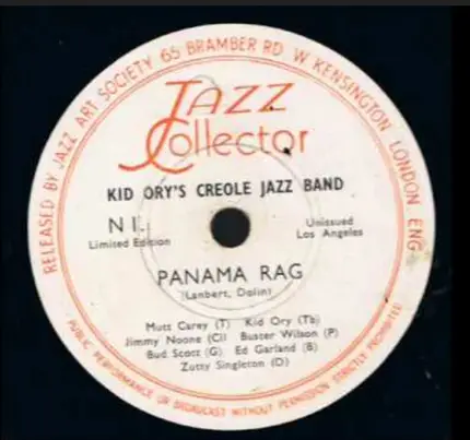 Kid Ory And His Creole Jazz Band - Panama Rag / High Society