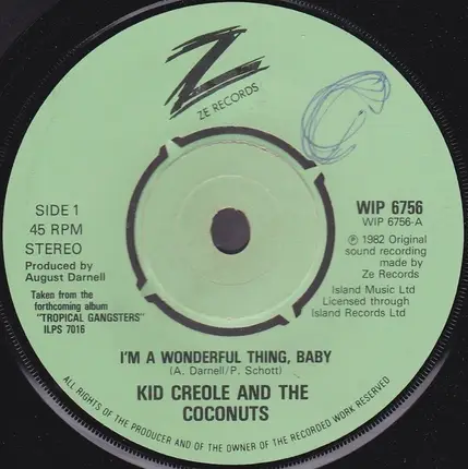 Kid Creole And The Coconuts - I'm A Wonderful Thing, Baby
