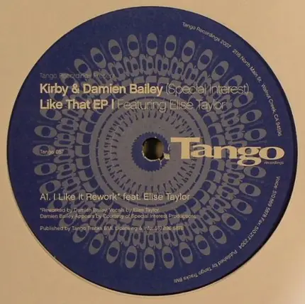 Kirby & Damian Bailey Featuring Elise Taylor - Like That EP