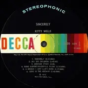 LP - Kitty Wells - Sincerely