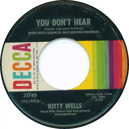 Kitty Wells - Six Lonely Hours / You Don't Hear
