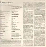 LP - Konrad Ragossnig, Grebensteiner Kammerchor - Liebeslieder der Renaissance