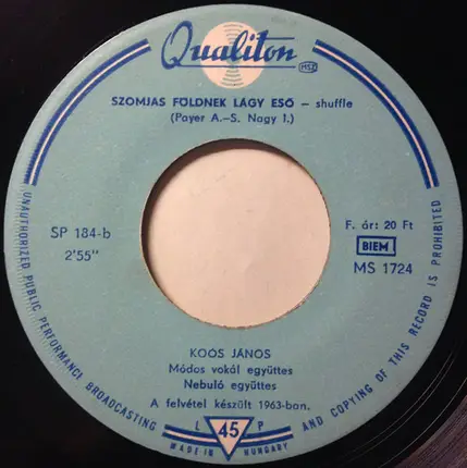 Koós János - Alfa Rómeó / Szomjas Földnek Lágy Eső