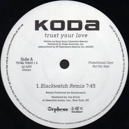 Koda - Trust Your Love / Take Back (Blackwatch Remixes)