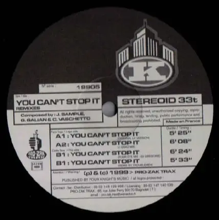 Kojak - You Can't Stop It - Remixes