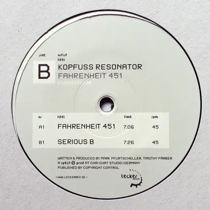 Kopfuss Resonator - Fahrenheit 451 / Serious B