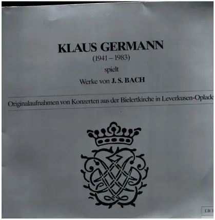 Klaus Germann - spielt Werke von J.S.Bach