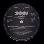 LP - Klaus Kinski Spricht François Villon Und Arthur Rimbaud - Kinski Spricht Villon Und Rimbaud 1