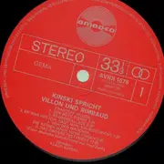 LP - Klaus Kinski, Francois Villon, Arthur Rimbaud - Kinski Spricht Villon Und Rimbaud 3