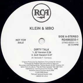 Klein & M.B.O. - Dirty Talk / For The Same Man