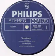 LP - Kraftwerk - Autobahn - 1st German Pressing, all blue Philips labels