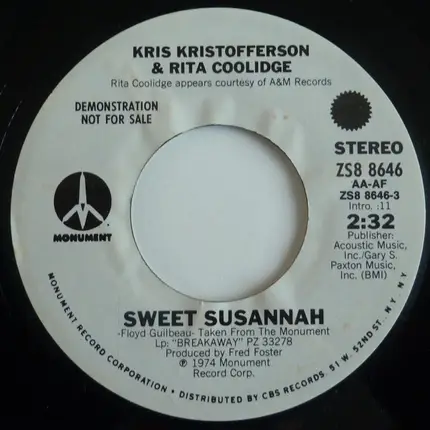 Kris Kristofferson & Rita Coolidge - Sweet Susannah