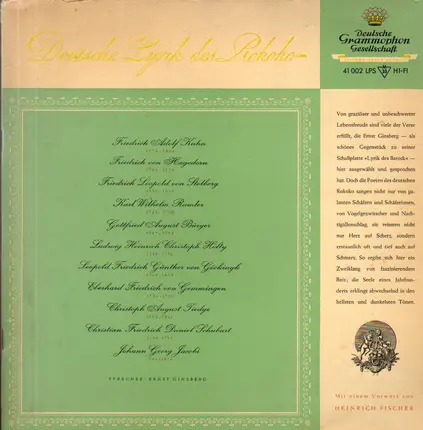 Kuhn / Hagedorn / Stolberg a.o. - Deutsche Lyrik des Rokoko