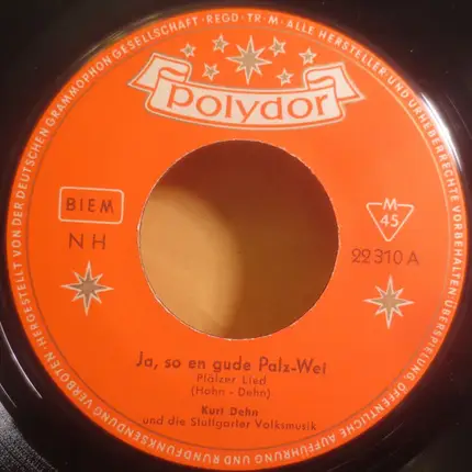 Kurt Dehn - Ja, So En Gude Palz-Wei