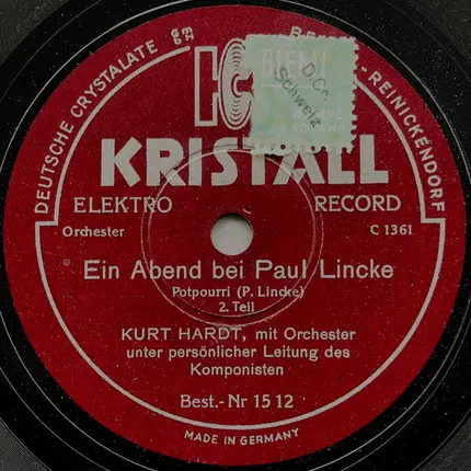 Kurt Hardt - Ein Abend Bei Paul Lincke