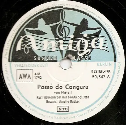 Kurt Hohenberger Und Seine Solisten , Amelie Baeker - Passo do Canguru / Sin ti