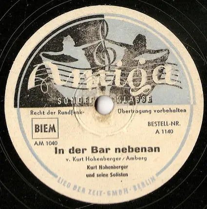 Kurt Hohenberger Und Seine Solisten - In Der Bar Nebenan / Mexicanische Serenade