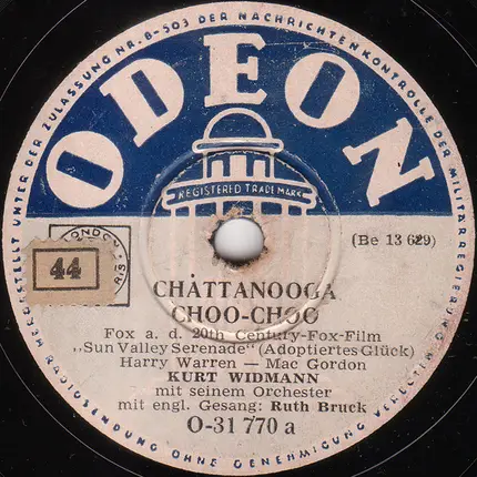 Kurt Widmann Und Sein Orchester Mit Engl. Gesang: Ruth Bruck - Chattanooga Choo-Choo / Minnie From Trinidad