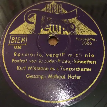 Kurt Widmann - Woran Liegt's, Daß Ich Dir Nicht Gefalle / Rosmarie, Vergiss Mich Nie