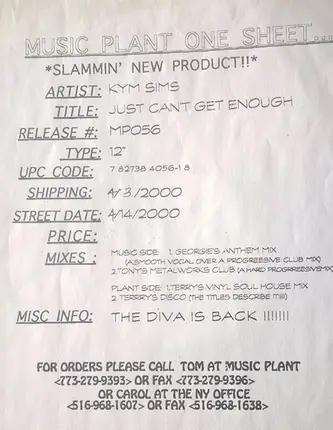 Kym Sims - Just Can't Get Enough