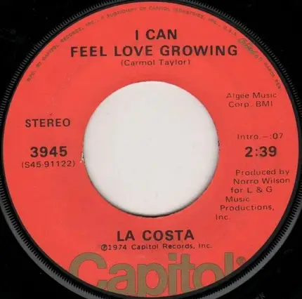 La Costa - I Can Feel Love Growing / Get On My Love Train