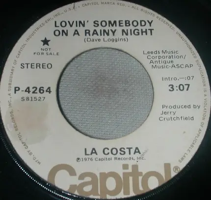 La Costa - Lovin' Somebody On A Rainy Night