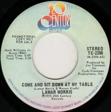 Lamar Morris - Come And Sit Down At My Table