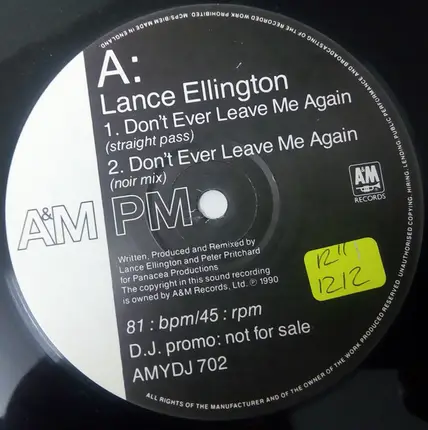 Lance Ellington - Don't Ever Leave Me Again