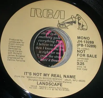Landscape - It's Not My Real Name