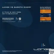 12inch Vinyl Single - Lange Vs Gareth Emery - This Is New York