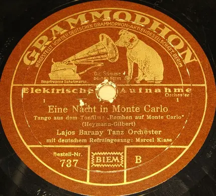 Lajos Barany Tanz Orchester - Das Ist Die Liebe Der Matrosen / Eine Nacht In Monte Carlo