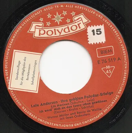 Lale Andersen - Ihre Größten Polydor-Erfolge