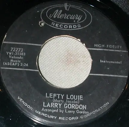 Larry Gordon - Down At Tony's Cafe / Lefty Louie